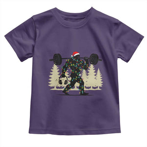 Bigfoot Gym Christmas Toddler T Shirt Funny Sasquatch Bodybuilding Weightlifting TS14 Purple Print Your Wear
