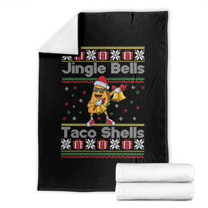 Funny Taco Christmas Throw Blanket Jigle Bells Taco Shells TS14 Black Print Your Wear