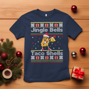 Funny Taco Christmas T Shirt Jigle Bells Taco Shells TS14 Navy Print Your Wear