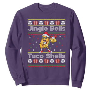 Funny Taco Christmas Sweatshirt Jigle Bells Taco Shells TS14 Purple Print Your Wear