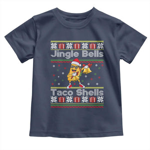 Funny Taco Christmas Toddler T Shirt Jigle Bells Taco Shells TS14 Navy Print Your Wear