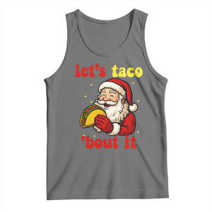 Funny Santa Taco Tank Top Let Us Taco About It TS14 Black Heather Print Your Wear
