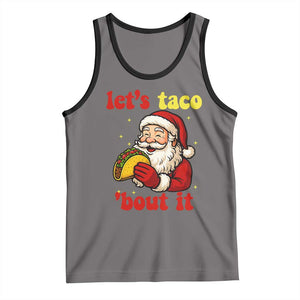 Funny Santa Taco Tank Top Let Us Taco About It TS14 Deep Heather Black Print Your Wear