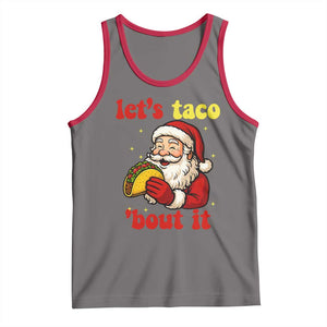 Funny Santa Taco Tank Top Let Us Taco About It TS14 Deep Heather Red Print Your Wear