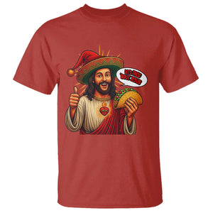 Funny Jesus Taco Mexican T Shirt Let Us Taco About Jesus TS14 Red Print Your Wear