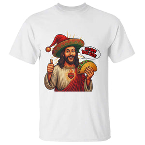 Funny Jesus Taco Mexican T Shirt Let Us Taco About Jesus TS14 White Print Your Wear