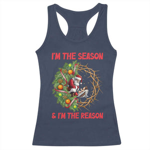 Santa Christmas Racerback Tank Top Baby Jesus Christian Xmas TS14 Navy Print Your Wear