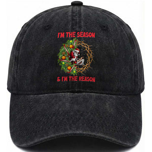Santa Christmas Washed Cotton Baseball Cap Baby Jesus Christian Xmas TS14 Washed Cap Universal Fit Black Print Your Wear