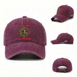 Santa Christmas Washed Cotton Baseball Cap Baby Jesus Christian Xmas TS14 Washed Cap Universal Fit Burgundy Print Your Wear