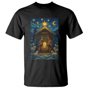 Jesus Christmas T Shirt Starry Night Nativity Scene Xmas TS14 Black Print Your Wear