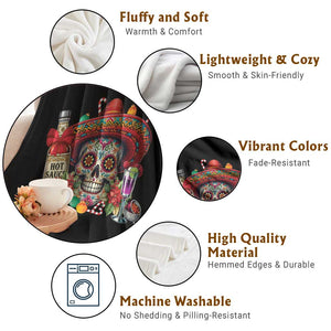 Cinco De Mayo Christmas Throw Blanket Mexican Sugar Skull Sombrero Tequila Party TS14 Print Your Wear