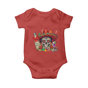 Cinco De Mayo Christmas Baby Onesie Mexican Sugar Skull Sombrero Tequila Party TS14 Red Print Your Wear