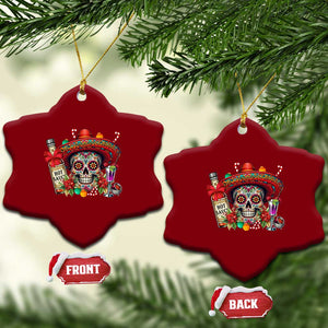 Cinco De Mayo Xmas Ceramic Ornament Mexican Sugar Skull Sombrero Tequila Party TS14 Print Your Wear