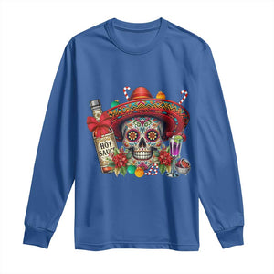 Cinco De Mayo Christmas Long Sleeve Shirt Mexican Sugar Skull Sombrero Tequila Party TS14 Royal Blue Print Your Wear