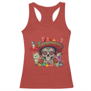 Cinco De Mayo Christmas Racerback Tank Top Mexican Sugar Skull Sombrero Tequila Party TS14 Red Print Your Wear