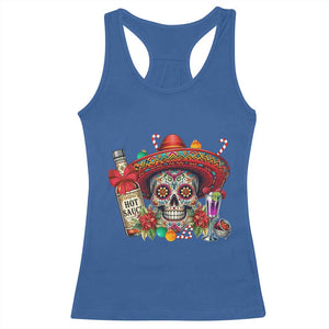 Cinco De Mayo Christmas Racerback Tank Top Mexican Sugar Skull Sombrero Tequila Party TS14 Royal Blue Print Your Wear