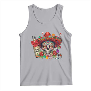 Cinco De Mayo Christmas Tank Top Mexican Sugar Skull Sombrero Tequila Party TS14 Athletic Heather Print Your Wear