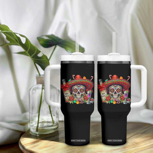 Cinco De Mayo Christmas Tumbler With Handle Mexican Sugar Skull Sombrero Tequila Party TS14 Print Your Wear
