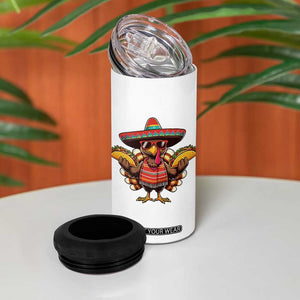 Funny Thanksgiving Turkey 4 in 1 Can Cooler Tumbler Taco Mexican Christmas TS14 Print Your Wear