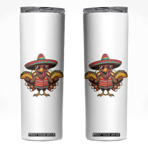 Funny Thanksgiving Turkey Skinny Tumbler Taco Mexican Christmas TS14 White Print Your Wear