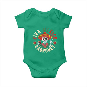 Viva Mexico Cabrones Baby Onesie Mexican Skull Christmas - Print Your Wear