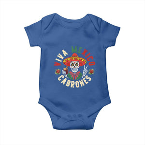 Viva Mexico Cabrones Baby Onesie Mexican Skull Christmas - Print Your Wear