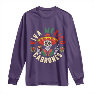 Viva Mexico Cabrones Long Sleeve Shirt Mexican Skull Christmas TS14 Purple Print Your Wear