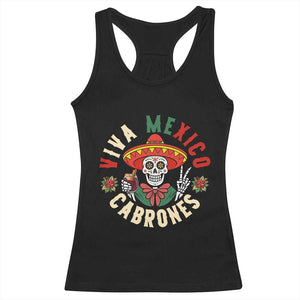 Viva Mexico Cabrones Racerback Tank Top Mexican Skull Christmas TS14 Black Print Your Wear