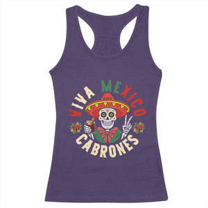 Viva Mexico Cabrones Racerback Tank Top Mexican Skull Christmas TS14 Purple Print Your Wear