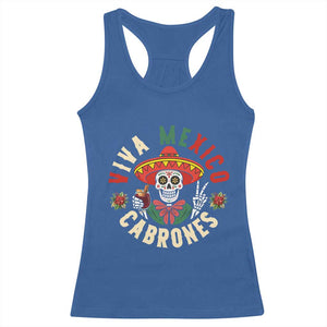 Viva Mexico Cabrones Racerback Tank Top Mexican Skull Christmas TS14 Royal Blue Print Your Wear