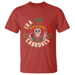 Viva Mexico Cabrones T Shirt Mexican Skull Christmas - Print Your Wear