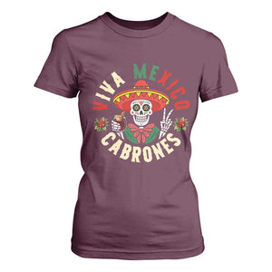 Viva Mexico Cabrones T Shirt For Women Mexican Skull Christmas TS14 Maroon Print Your Wear