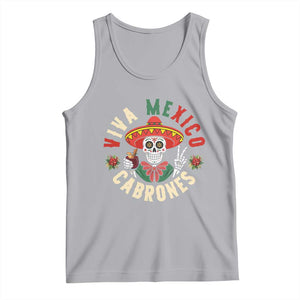 Viva Mexico Cabrones Tank Top Mexican Skull Christmas TS14 Athletic Heather Print Your Wear
