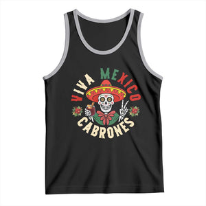 Viva Mexico Cabrones Tank Top Mexican Skull Christmas TS14 Black Athletic Heather Print Your Wear