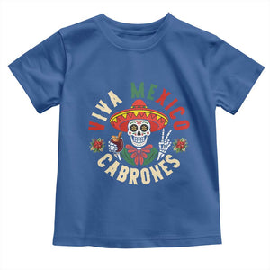 Viva Mexico Cabrones Toddler T Shirt Mexican Skull Christmas TS14 Royal Blue Print Your Wear