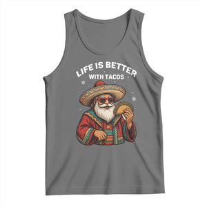 Funny Santa Taco Mexican Tank Top Life Is Better With Tacos TS14 Black Heather Print Your Wear