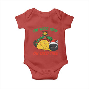 Funny Taco Cat Tree Christmas Baby Onesie TS14 Red Print Your Wear