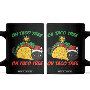 Funny Taco Cat Tree Christmas Coffee Mug TS14 Black Print Your Wear