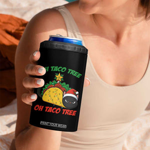 Funny Taco Cat Tree Christmas 4 in 1 Can Cooler Tumbler TS14 Print Your Wear