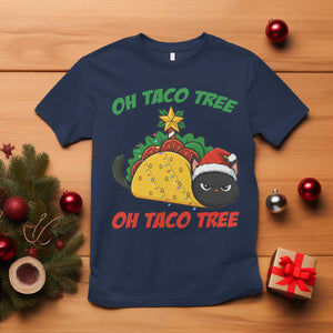 Funny Taco Cat Tree Christmas T Shirt TS14 Navy Print Your Wear