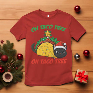 Funny Taco Cat Tree Christmas T Shirt TS14 Red Print Your Wear