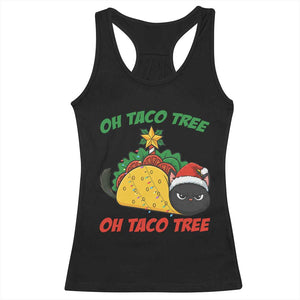 Funny Taco Cat Tree Christmas Racerback Tank Top TS14 Black Print Your Wear