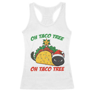 Funny Taco Cat Tree Christmas Racerback Tank Top TS14 White Print Your Wear