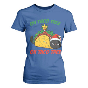 Funny Taco Cat Tree Christmas T Shirt For Women TS14 Royal Blue Print Your Wear