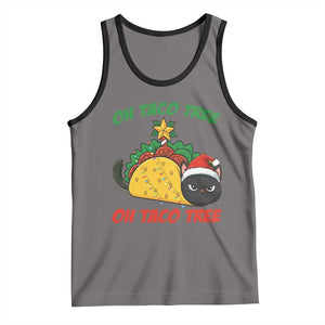 Funny Taco Cat Tree Christmas Tank Top TS14 Deep Heather Black Print Your Wear