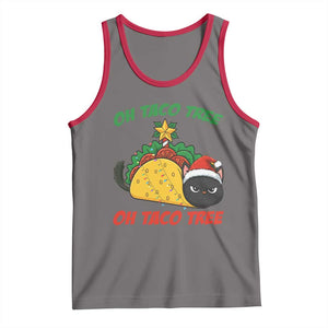 Funny Taco Cat Tree Christmas Tank Top TS14 Deep Heather Red Print Your Wear