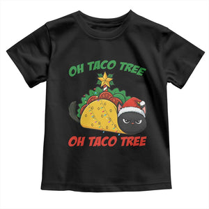 Funny Taco Cat Tree Christmas Toddler T Shirt TS14 Black Print Your Wear