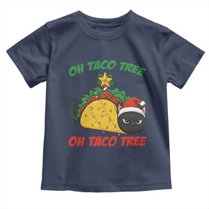 Funny Taco Cat Tree Christmas Toddler T Shirt TS14 Navy Print Your Wear