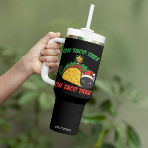 Funny Taco Cat Tree Christmas Tumbler With Handle TS14 Print Your Wear