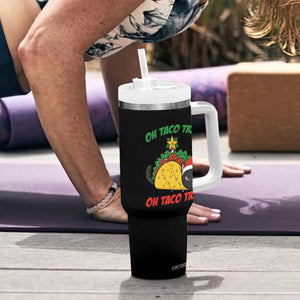 Funny Taco Cat Tree Christmas Tumbler With Handle TS14 Print Your Wear